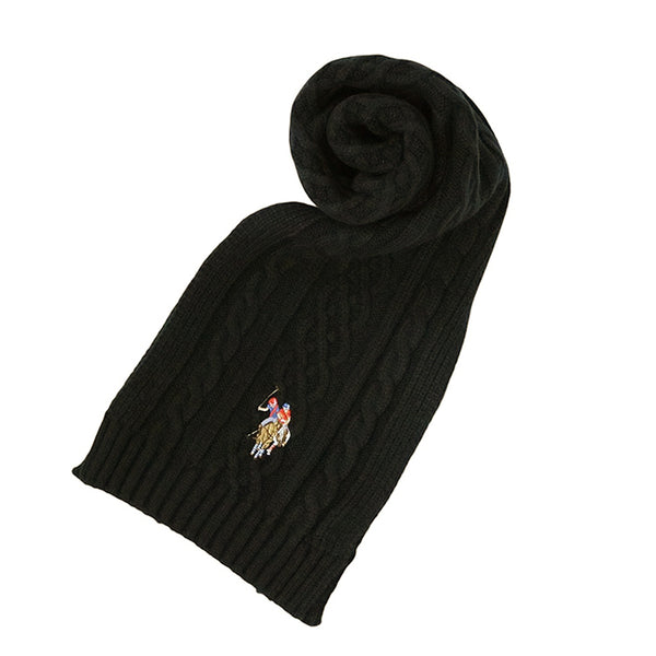 ユーエスポロ アッスン U.S.POLO ASSN マフラー 447591-BLACK レディース メンズ ブラック マフラー