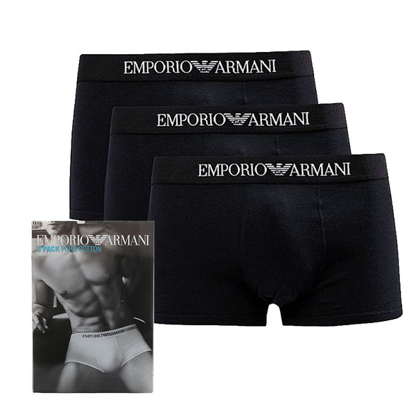 エンポリオアルマーニ EMPORIO ARMANI ボクサーパンツ 111610-CC722-21320-M メンズ ブラック 下着 アンダーウェア 3枚セット 下着