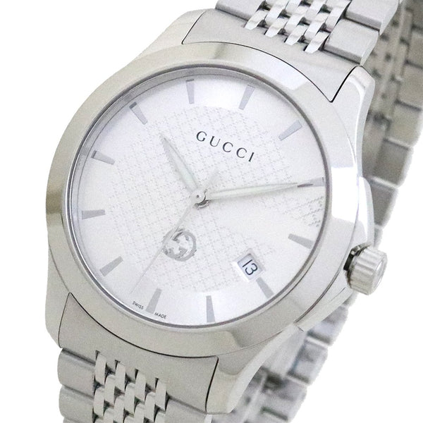 グッチ GUCCI 腕時計 YA1264174 メンズ Gタイムレス クオーツ ホワイト シルバー