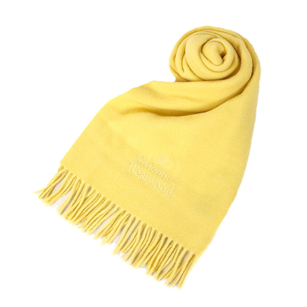 ヴィヴィアンウエストウッド VIVIENNE WESTWOOD マフラー ストール オーブロゴ 刺繍 無地 メンズ レディース E401-YELLOW イエロー