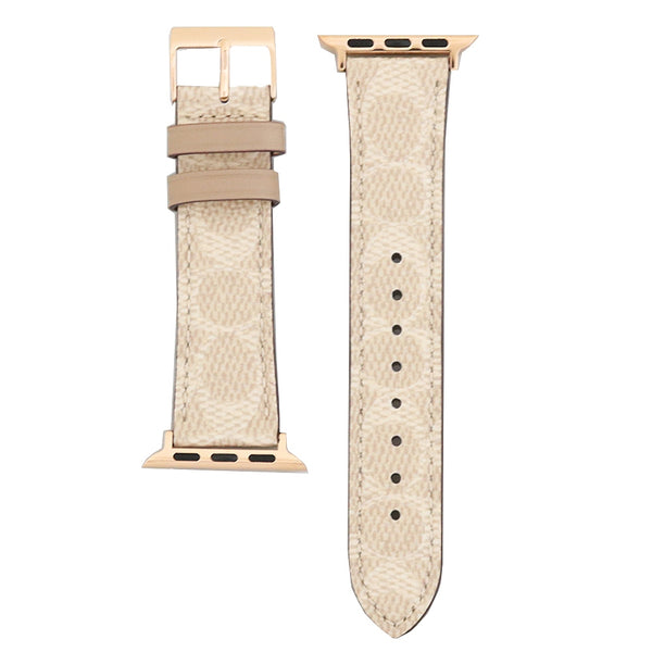 コーチ COACH アップルウォッチ バンド 交換ベルト 14700059 レディース シグネチャー 38mm 40mm ベージュ ピングゴールド