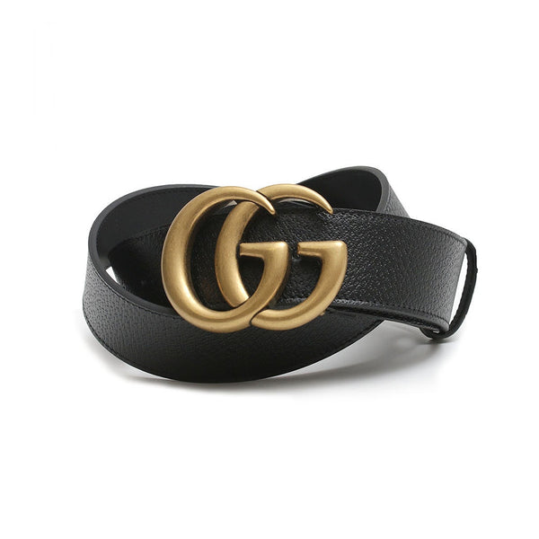 グッチ GUCCI ベルト 406831-DJ20T-1000-95 メンズ ブラック ゴールド カーフスキンレザー マーモント ダブルGバックル ベルト