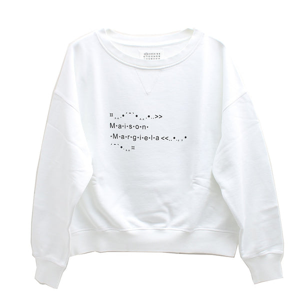 メゾンマルジェラ MAISON MARGIELA トレーナー S51GU0112S25498100 L レディース ロゴスウェットシャツ ホワイト