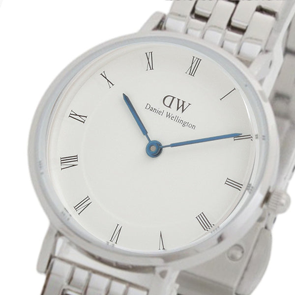 ダニエルウェリントン DANIEL WELLINGTON Petite Roman Numerals 5-Link Silver 28 DW00100685 腕時計 レディース ホワイト クオーツ シルバー