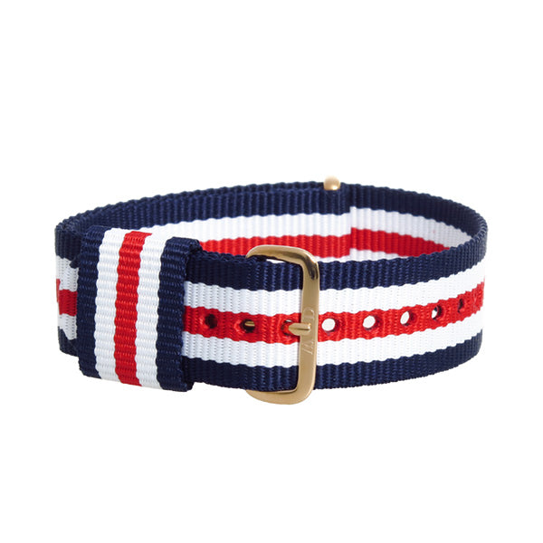 ダニエルウェリントン DANIEL WELLINGTON 替えベルト腕時計用 ラグ幅20mm dw00200002 NATO ブルー ホワイト レッド