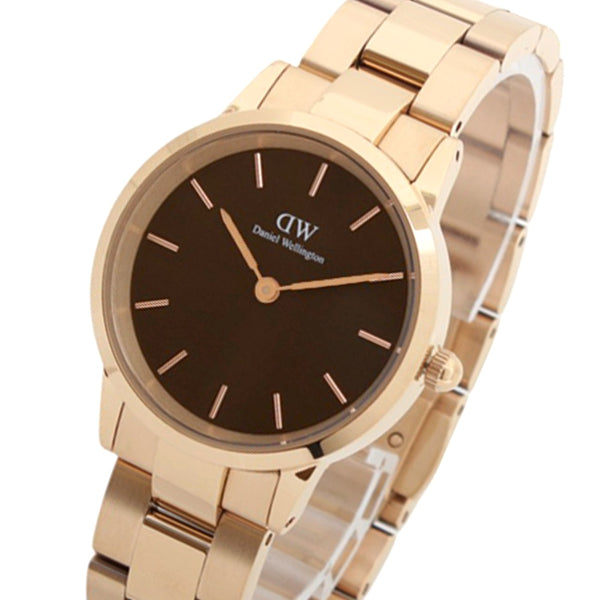 ダニエルウェリントン DANIEL WELLINGTON  Iconic Link Amber 32mm RoseGold Brown DW00100462 腕時計 レディース ブラウン クオーツ