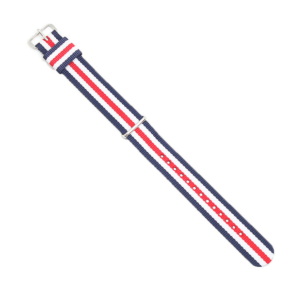 ダニエルウェリントン DANIEL WELLINGTON 替えベルト腕時計用 ラグ幅18mm dw00200051 NATO ネイビー ホワイト レッド