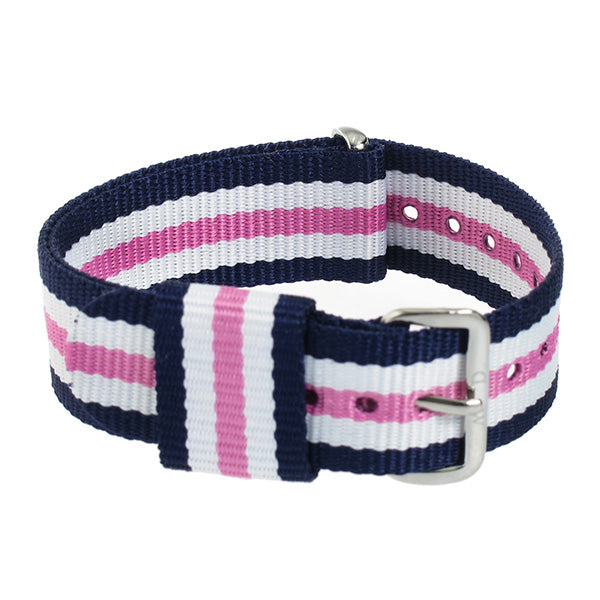 ダニエルウェリントン DANIEL WELLINGTON 替えベルト腕時計用 ラグ幅18mm dw00200050 NATO ブルー ホワイト ピンク