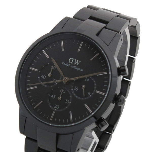 ダニエルウェリントン DANIEL WELLINGTON ICONIC CHRONOGRAPH LINK DW00100642 腕時計 メンズ ブラック クオーツ アナログ