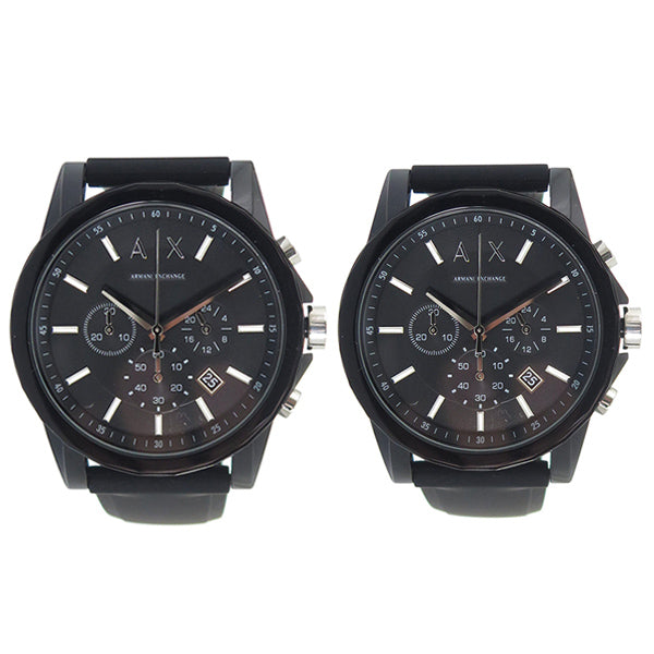 アルマーニエクスチェンジ ARMANI EXCHANGE 2個セット ペアウォッチクオーツ メンズ 腕時計 AX1326 ブラック