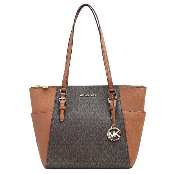 マイケルコース MICHAEL KORS トートバッグ レディース 35T0GCFT3B-BROWN シャーロット ラージ トップジップ トート CHARLOTTE LG TZ TOTE ブラウン